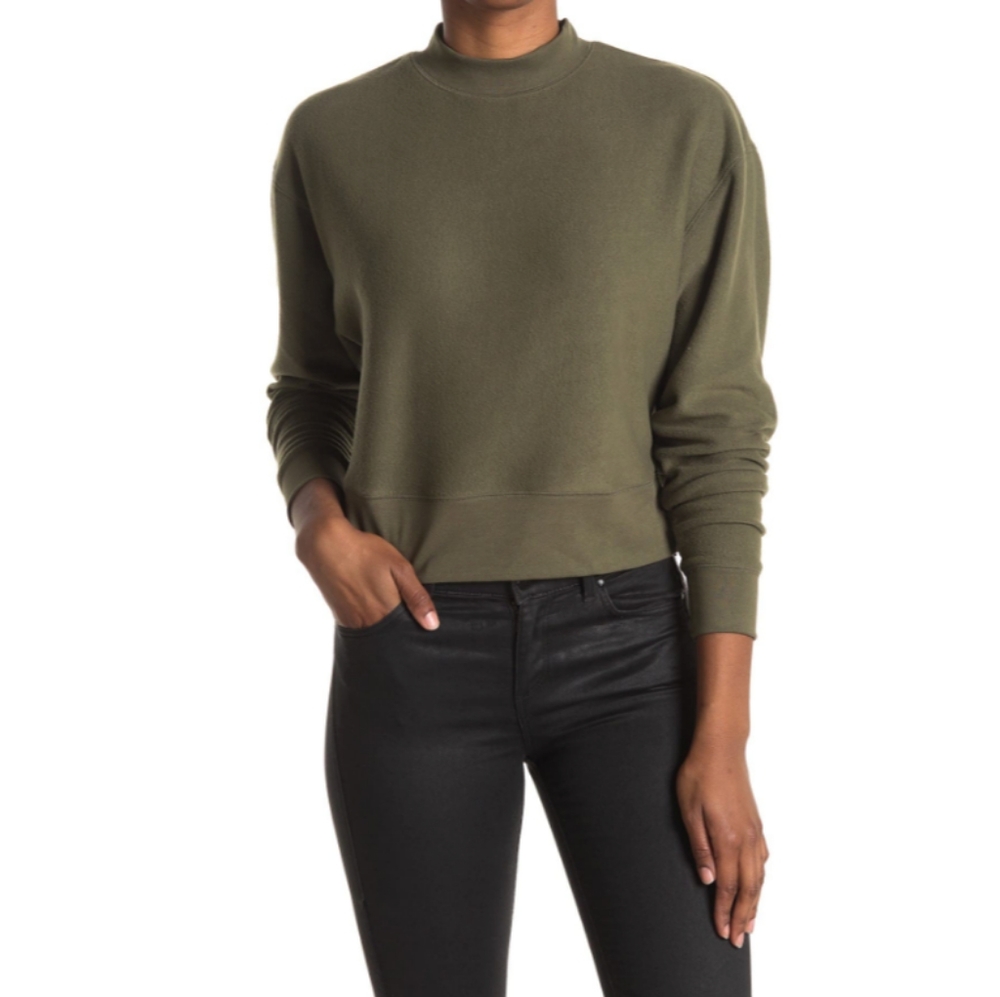 Abound Mock Neck Fleece Pullover